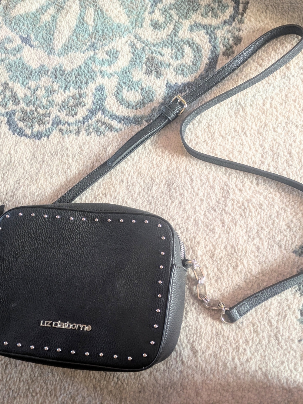 Liz Claiborne Black Studded Crossbody Bag